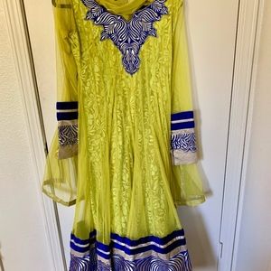 New Chartreuse Anarkali Suit Indian Dress